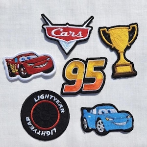 Parche bordado de Disney Pixar McQueen Cars, Radiator Springs Piston Cup para planchar en chaquetas, gorras, bolsos, uniformes, regalo de Lightning Car para él.