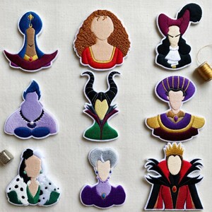 Disney Villains Embroidered Patch, Dark Queen Cartoon Iron On, Maleficent Ursula Evil Queen Fruit Patch, Evil Character Lovers Gift