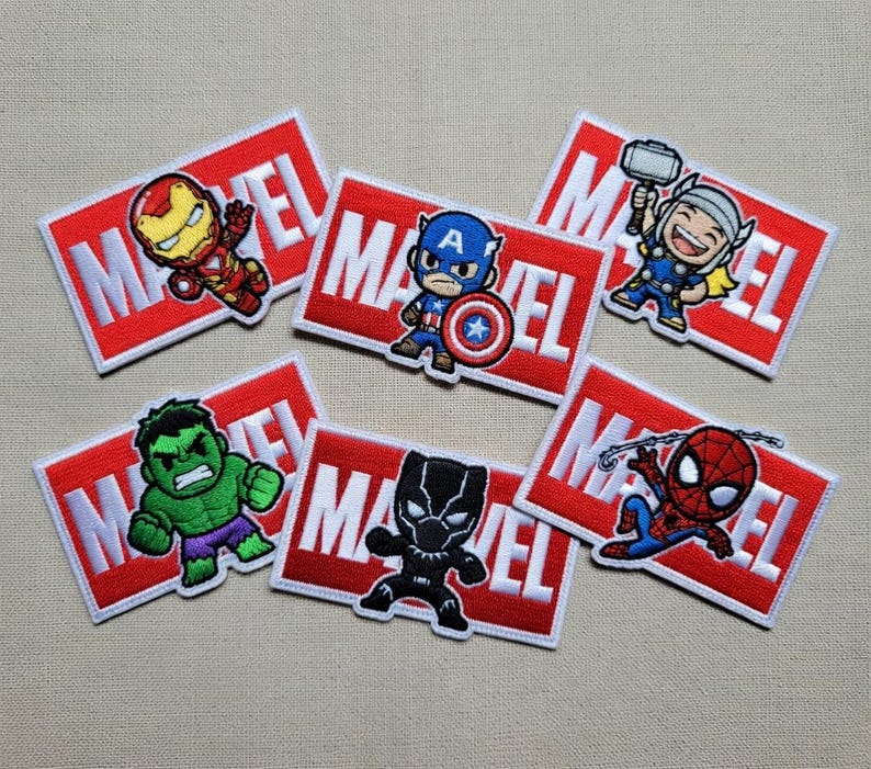 Parche bordado de superhéroes de Disney Marvel, Vengadores para planchar en chaquetas, gorras, bolsos, uniformes, Batman, Hulk, Spider-Man, regalo para fans. imagen 5