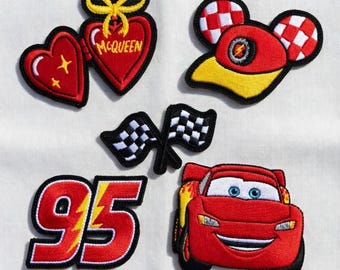 Disney Pixar McQueen Cars Embroidered Patch, Radiator Springs Piston Cup Iron On Jackets, Hats, Bags, Uniforms, Lightning Car Gift For Him