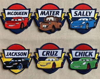 Disney Cars Mc Queen Embroidered Patch, Sally Jackson Mater Radiator Springs Piston Cup Iron On Jackets, Hats, Bags, Uniforms, Gift For Him