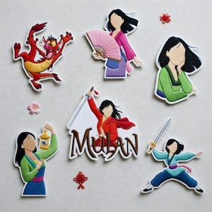 Disney Mulan Princess Gestickter Aufnäher, Mushu Drachen Aufbügler Jacke Kleidung Hüte, Disney Walt Patch, Disneyland Reise Geschenk für Kinder