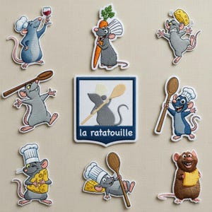 Disney Remy Ratatouille Embroidered Patch, Little Chef Cooking Iron On, Chef Remy Spoon, Linguini Gusteau Emile, Magic Kingdom Gift For Kids