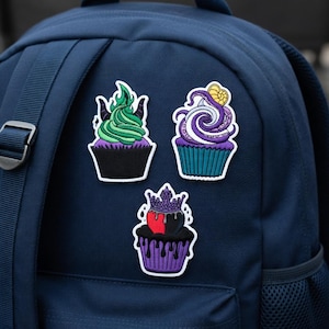 Naszywka haftowana z babeczkami złoczyńców Disneya, naszywka z owocami Zła Królowa Ursula, naszywka z motywem Mrocznej Królowej, prezent dla miłośnika jedzenia Disneya zdjęcie 5