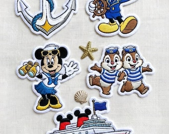 Embroidered Mickey Chip Dale Cruise Patch, Pirates of Caribbean Iron On Jackets, Mickey and Friends Disney Trip, Cartoon Movie Gift For Fans