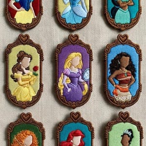 Toppa ricamata Disney Fairy Tale Princess, Biancaneve, Aurora, Cenerentola, Jasmine, Ariel, Vaiana e Belle da applicare con il ferro da stiro su giacca, regalo per un viaggio a Disneyland