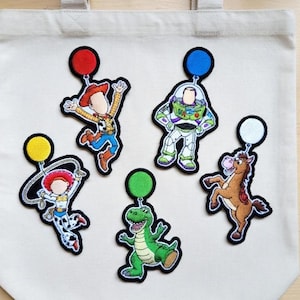 Gestickter Disney Pixar Toy Story Patch, Alien Woody Buzz Jessie Rex Bullseye Cowboy Aufnäher Aufnäher für Jacke, Kleidung, Hüte, Geschenk für Kinder