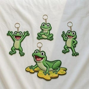 Embroidered Tom Lizard Hoppers Characters Keychain, Disneyworld Charm, Green Lizard Keychain, Disney Patch, Gift For Disney Pixar Movie Fans
