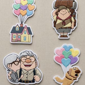 Disney Up Movie Embroidered Patch, Carl Ellie Dug Kevin House Iron On, Disney Explorer Adventure Gift For Fan
