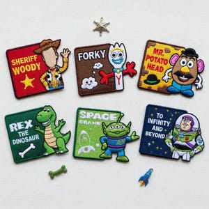 Disney Pixar Toy Story Broderad Tygmärke, Gaffel Alien Potatis Woody Buzz Dinosaur Stryk-på Jackor, Mössor, Uniformer, Disneyland Present till Henne