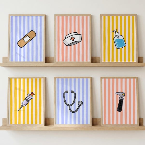School Nurse Office Decor Bundle | 12 Nurse Posters PNG Set | Nurse Office and Break Room | Back to School Bulletin Board | Health Classroom