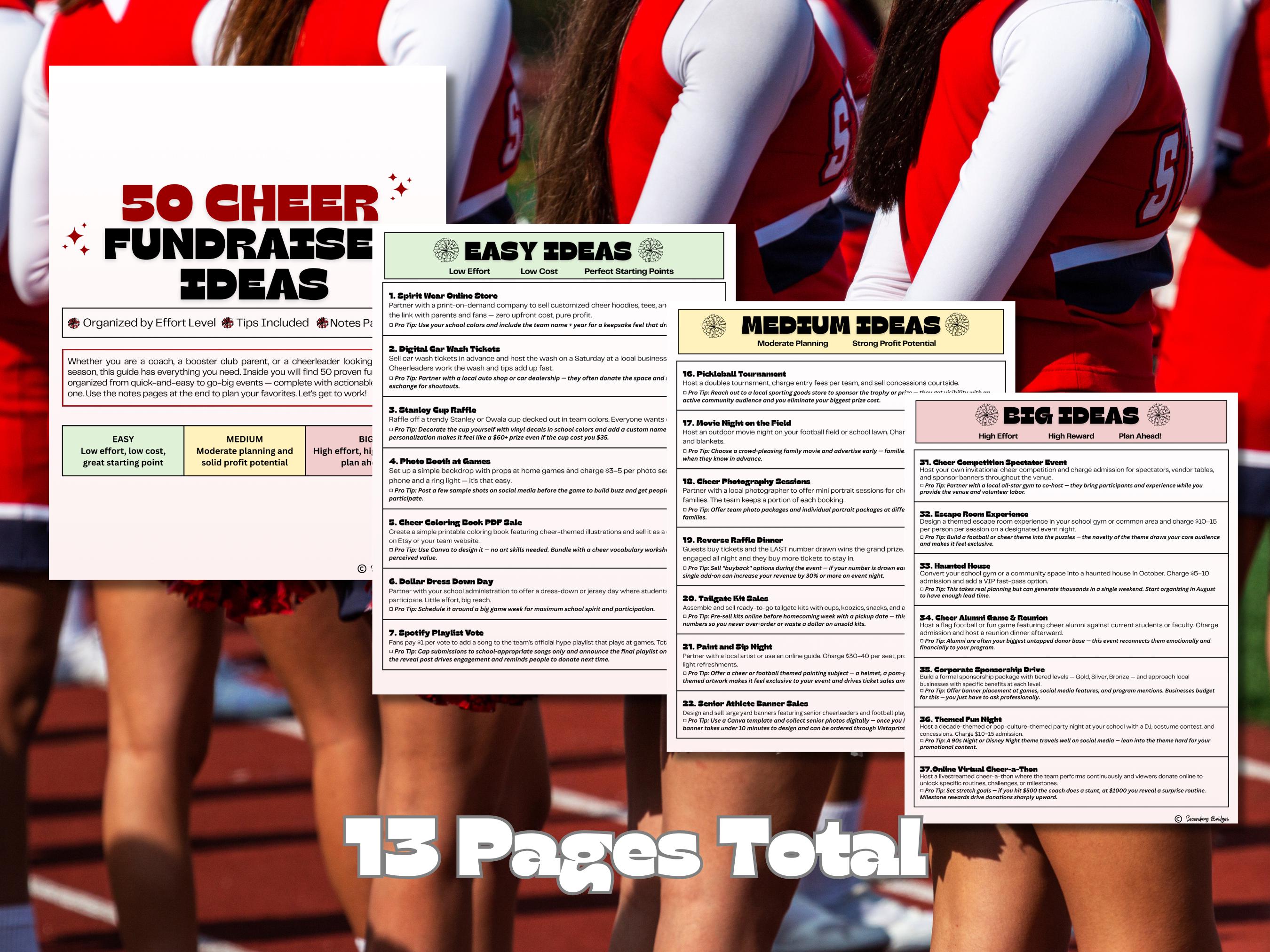 Fundraising Guide.pdf 50 Cheer Fundraiser Ideas — High School Cheer Fundraising Guide PDF ...