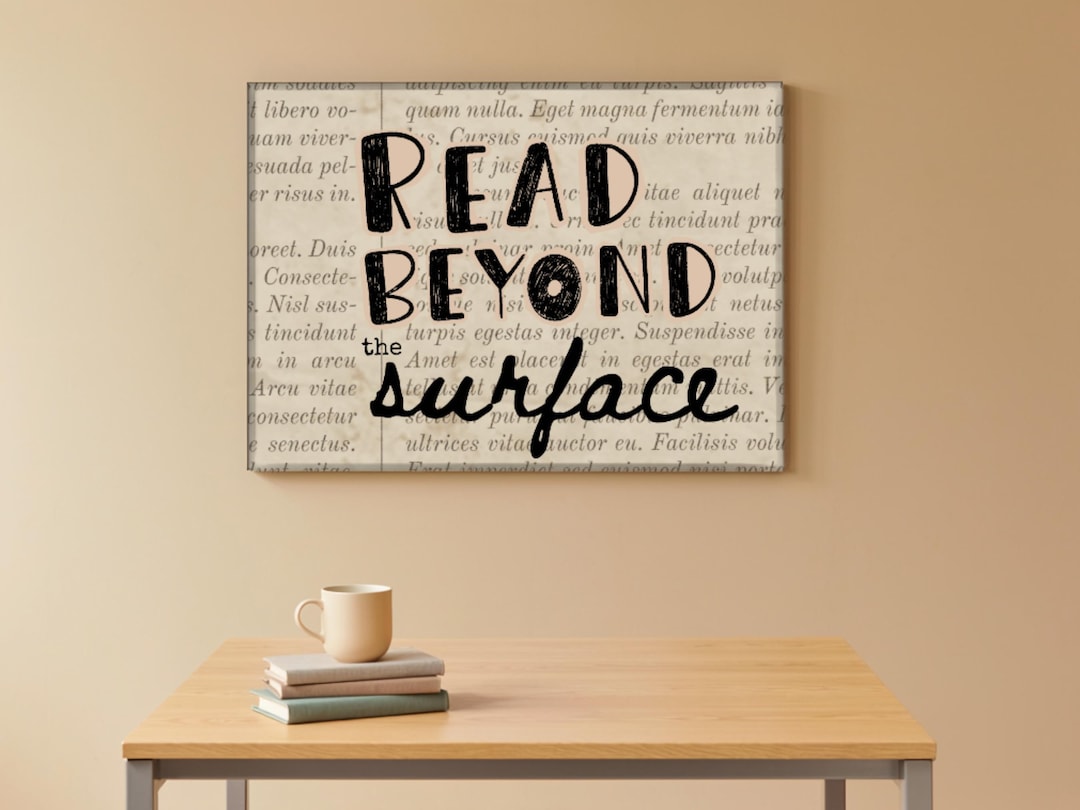 Neutral ELA Classroom Poster | Read Beyond the Surface | Literary ...