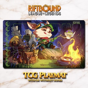 プレイマット – ティーモ – リフトバウンド LOL TCG ゲームマット 24x14 インチ (600x350x2mm)