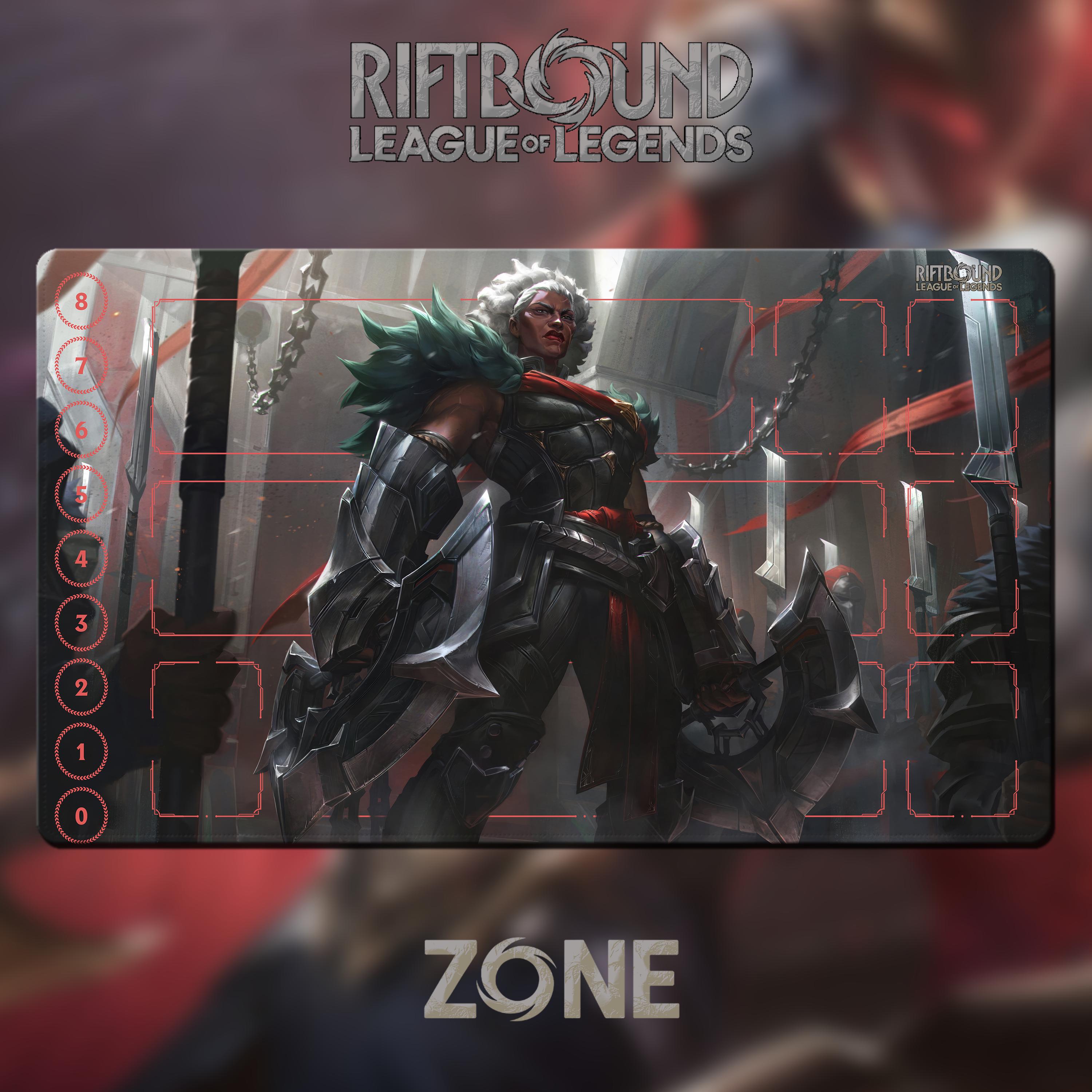 Riftbound Playmat – Ambessa – LOL TCG Game Mat 24x14 Inches