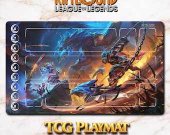 Mata do gry – Ambessa / Heimerdinger – Riftbound LOL TCG Game Mat 24x14 cali (600x350x2mm)