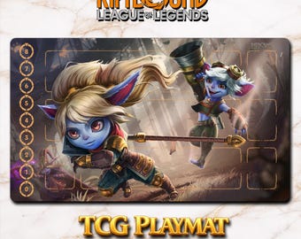 Playmat – Yordle Poppy – Riftbound LOL TCG Game Mat 24x14 inches (600x350x2mm)