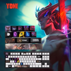 Nakładki na klawisze League of Legends Yone / Warianty: 14 klawiszy / Do nakładek na klawisze do klawiatury mechanicznej