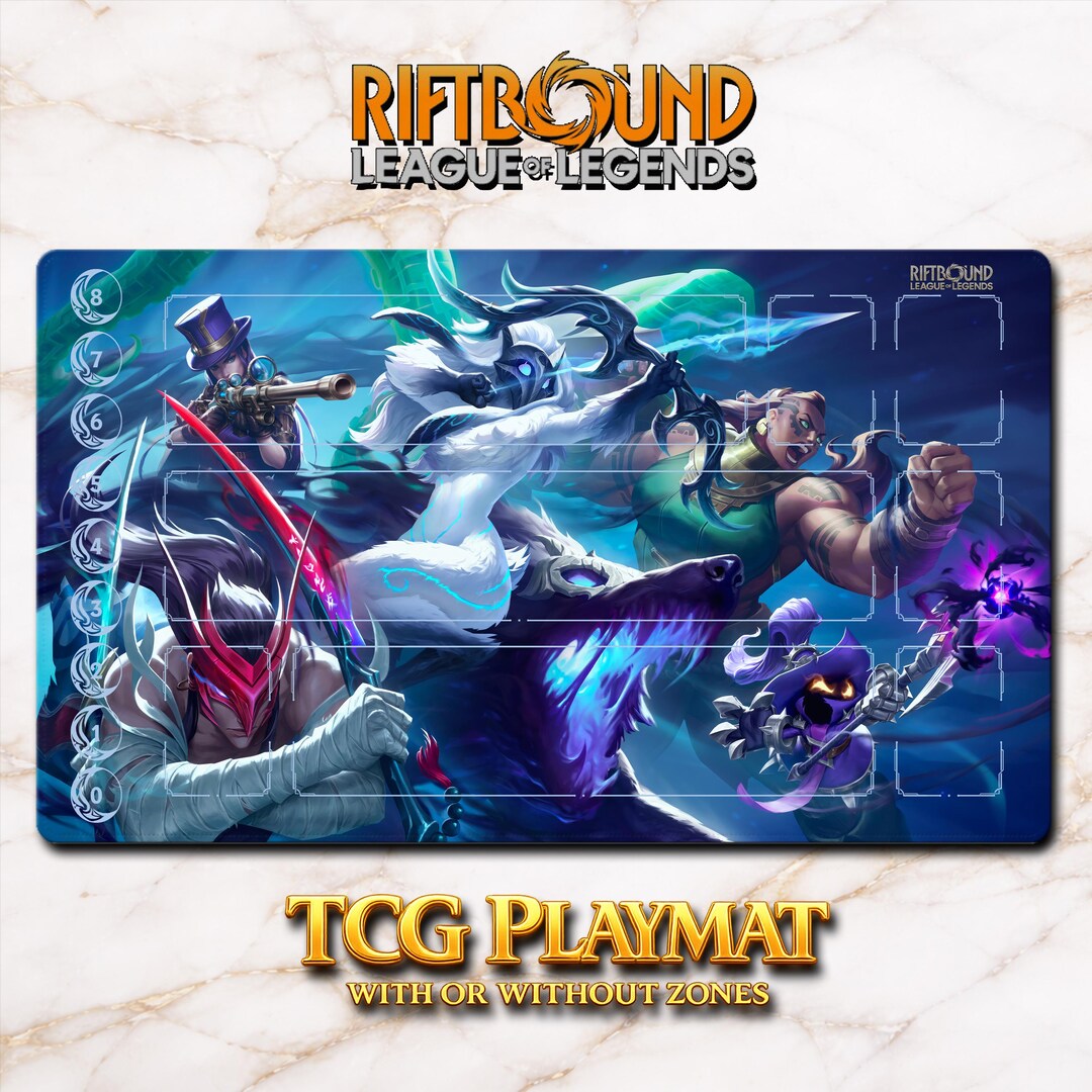 Playmat – Yone/veigar/kindred – Riftbound LOL TCG Game Mat 24x14