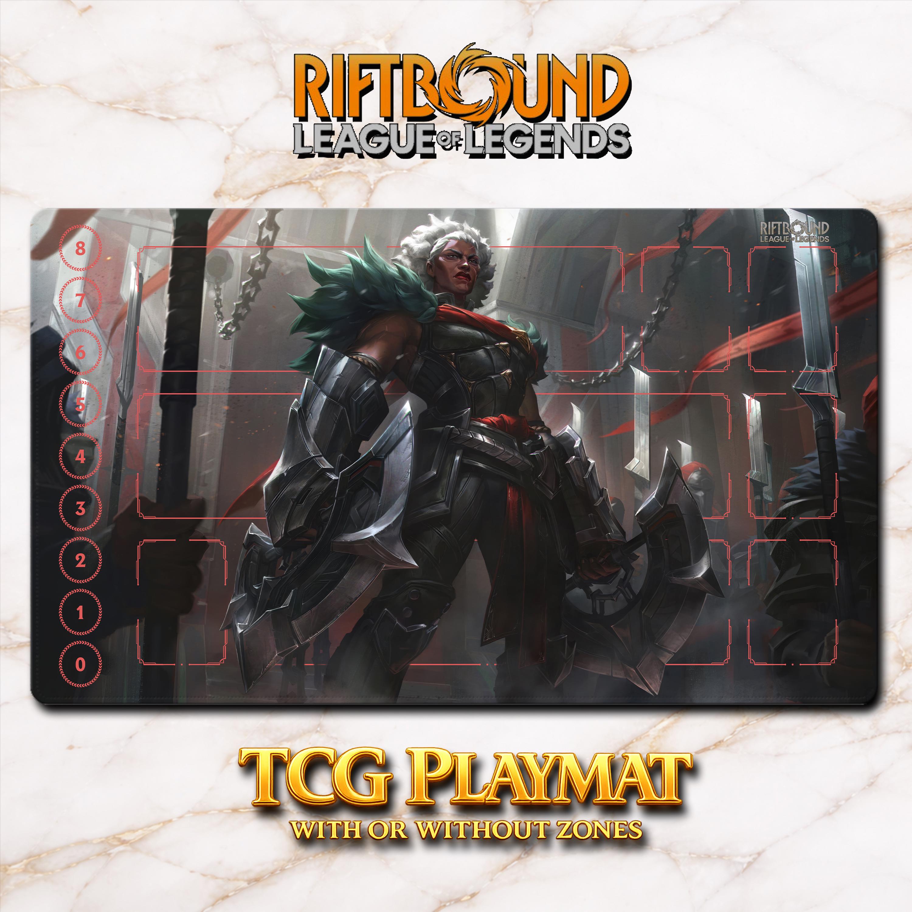 Riftbound Playmat – Ambessa – LOL TCG Game Mat 24x14 Inches