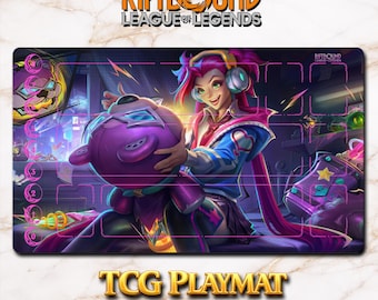 Playmat – Jinx Supervillain – Riftbound LOL TCG Game Mat 24x14 inches (600x350x2mm)