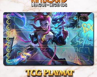Playmat – Jinx Doombringer – Riftbound LOL TCG Game Mat 24x14 inches (600x350x2mm)