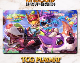 Tapete de juego – Kled/Veigar – Riftbound LOL TCG Tapete de juego 24x14 pulgadas (600x350x2mm)