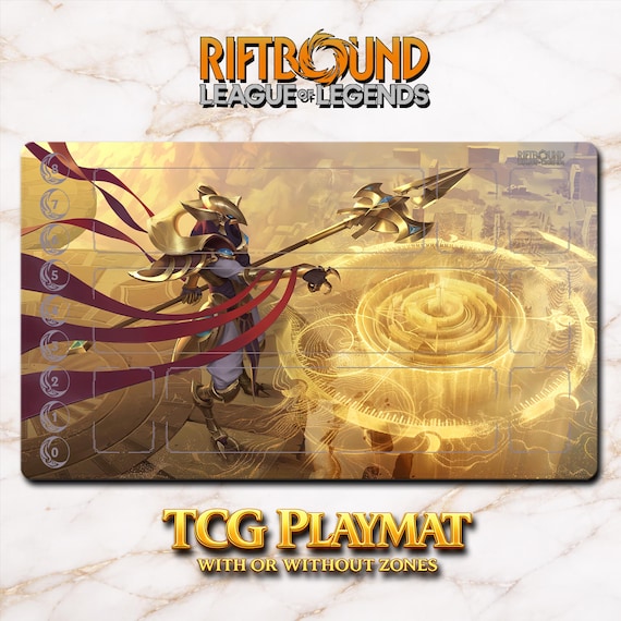 Riftboundアーリ ラバーマット 600×350 lol Playmat – Azir – Riftbound LOL TCG Game Mat 24x14 Inches