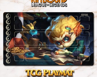Mata do gry – Heimerdinger – Riftbound LOL TCG Game Mat 24x14 cali (600x350x2mm)