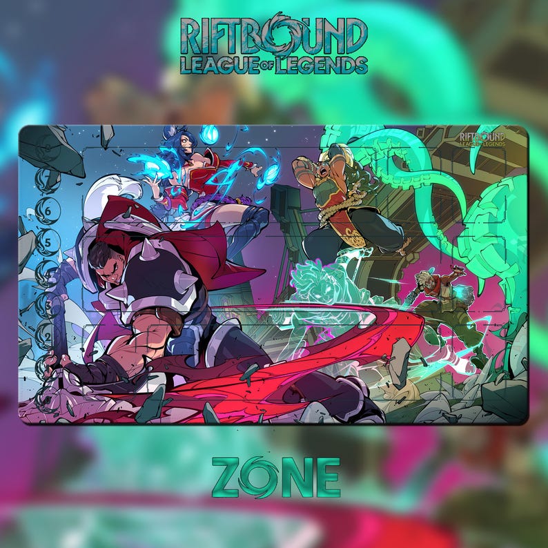 Playmat – Darius/ahri/ekko – Riftbound LOL TCG Game Mat 24x14 Inches ...