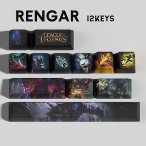 Rengar League of Legends-tangentlock: 12-delat PBT OEM-tangentlocksset