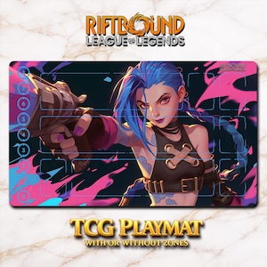 Tapete de juego – Jinx – Riftbound LOL TCG Tapete de juego 24x14 pulgadas (600x350x2mm)