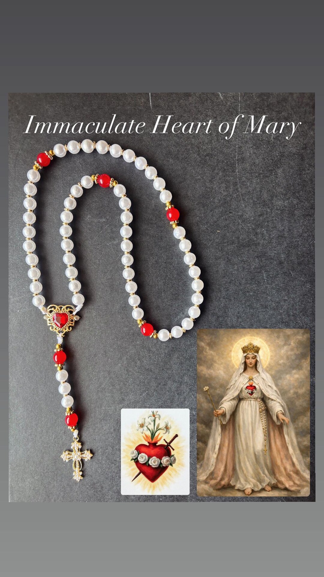 Immaculate Heart of Mary Inspired Lightweight Handmade Rosary - Etsy