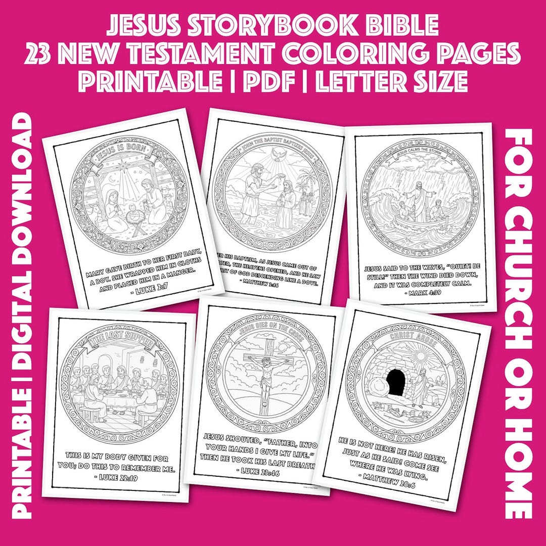 Jesus Storybook Bible New Testament Coloring Book, 23 Coloring Pages ...