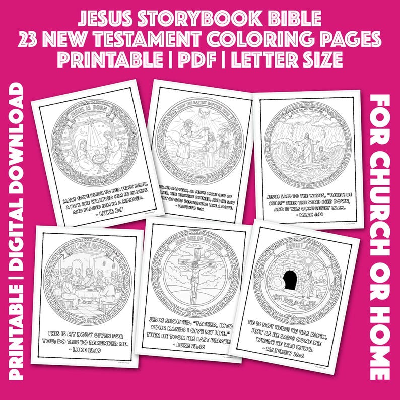 Jesus Storybook Bible New Testament Coloring Book, 23 Coloring Pages ...