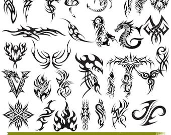 Tribal Tattoo Art SVG Design Bundle (Digital Download)