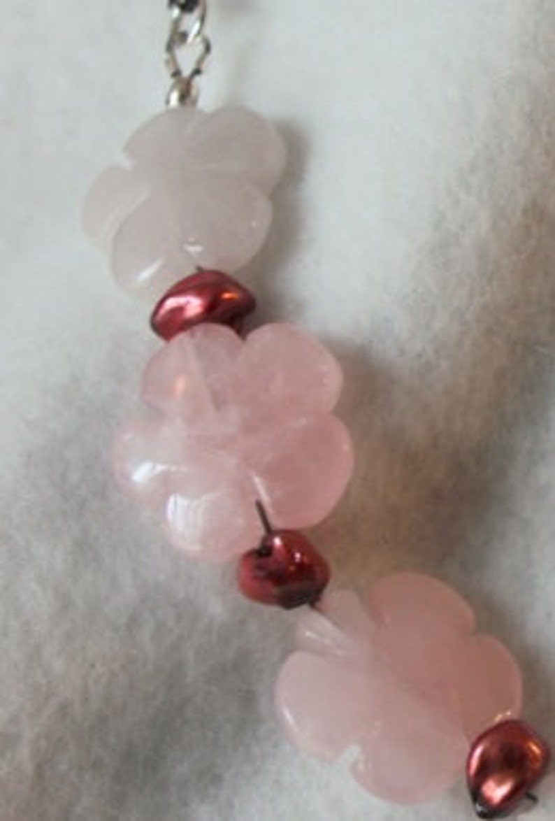Floral Rose Quartz Freshwater Pearl Necklace
