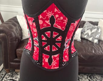 Disney Cruise Line Bandana Corset Fits Size XS-SM waist measures 23”-29” Fits better if your waist is smaller than 29.”