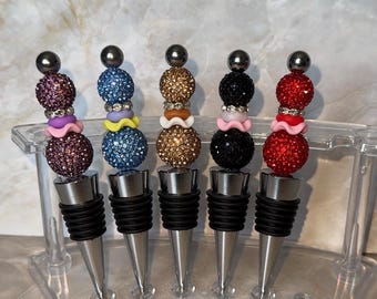 Beaded wine stoppers