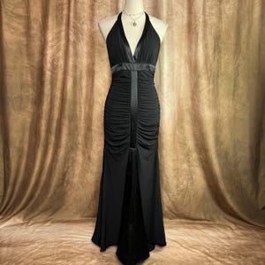 corset maxi formal dress Ladivine CD868 Sheer Corset Maxi Slit Prom Dress Evening Gown Overskirt 4 / Black