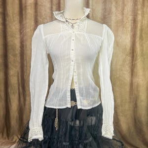 70Ｓ USA製　Jessica's GUNNIES　ガニーサックス　ブラウス 70s VTG Jessica's Gunnies San Francisco Pleated Lacy Blouse Gunne