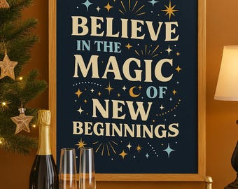 „Believe in the Magic of New Beginnings“ Kunstdruck (digitaler Download)