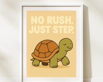 "No Rush Just Step - ""Schildkröte"" Wandbild (Digitaler Download)"