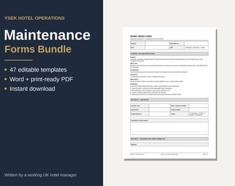 Hotel Maintenance Forms Bundle | 47 Editable Templates (Word & PDF)