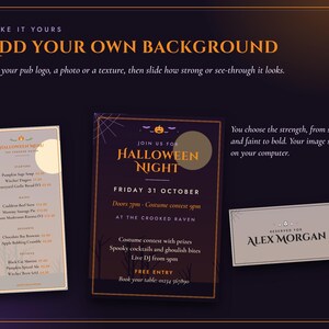 Halloween Pub Restaurant Printable Pack, Menu, Poster, Quiz Night, Table Numbers, Tickets, Signs, 6 Designs, Instant Download image 7