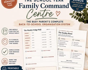 School Year Family Command Centre | Busy Parent Planner (Digital Download)