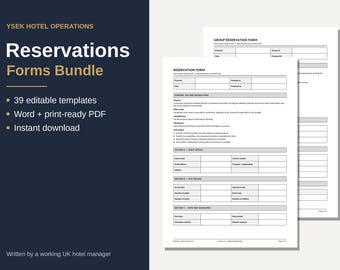 Hotel Reservations Forms Bundle | 39 Editable Templates (Word & PDF)