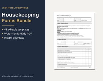 41 Editable Housekeeping Forms Bundle | Word & PDF Templates (Digital Download)