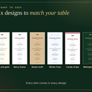 Christmas Dinner Party Kit, Printable Place Cards, Menu, Table Numbers, Signs, Gift Tags (Instant Download) image 3