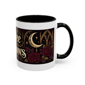 Gothic Moon Roses Coffee Mug | Noir Ceramic Accent Mug (11oz/15oz)